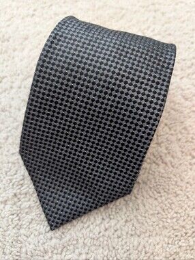 Donald J Trump Men's Signature Collection Tie Black & Silver Geometric Silk